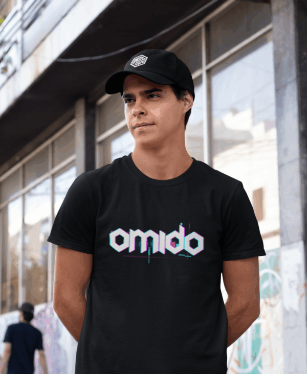 glitch_black_02 omido t-shirt glitch black