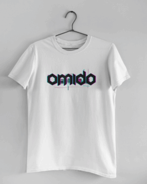 omido t-shirt glitch white