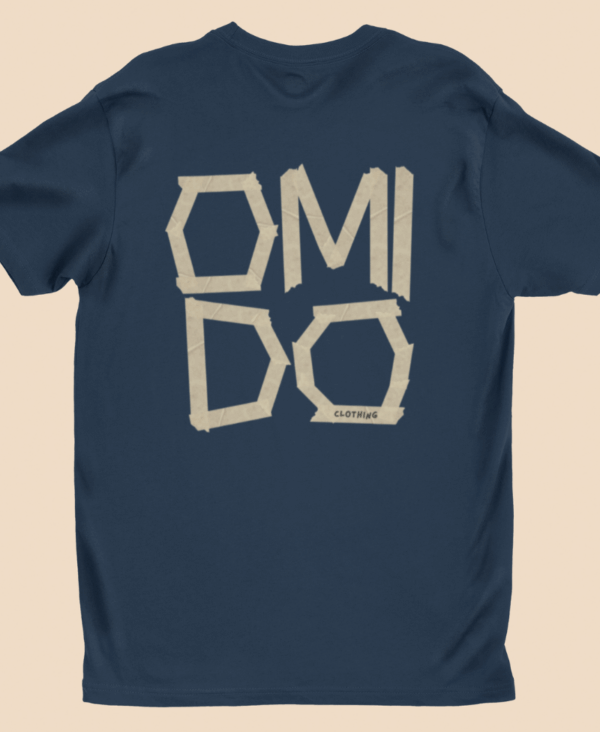 tape_navy_back_shirt omido tape t-shirt navy