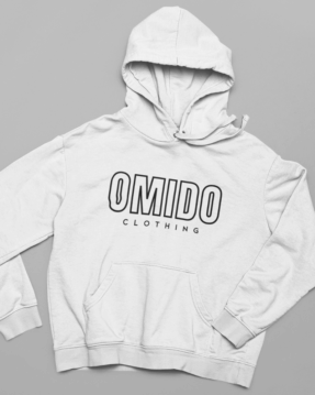 omido hoodie outline white